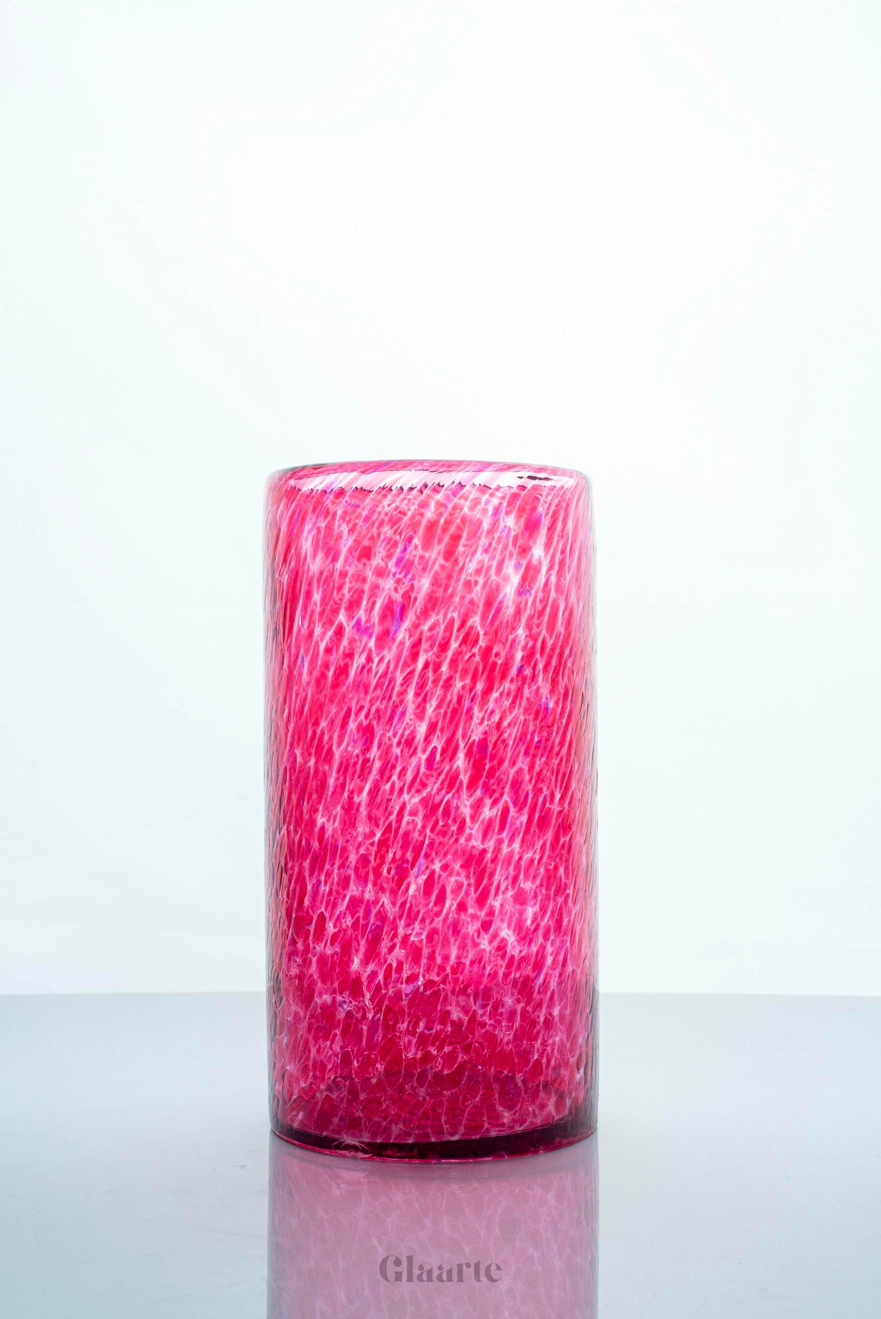 Dekoracyjny różowy wazon Rubeola - Glaarte
